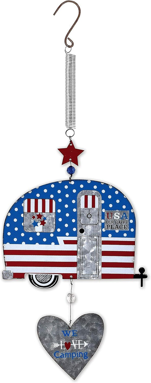 Sunset Vista Designs 93163 Galvanized Metal Vintage Americana Hanging Garden Bouncy, Camper...