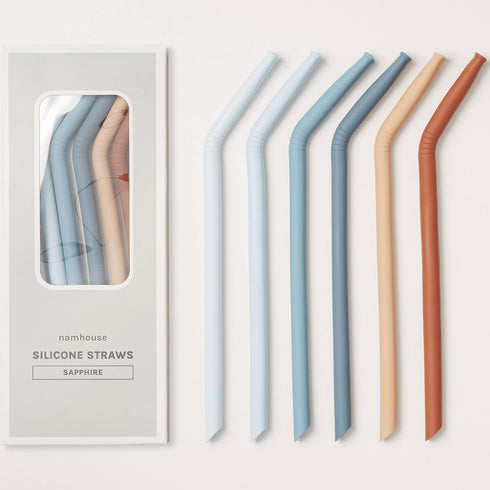 Nightingale Reusable Silicone Straws - Bendy Drinking Straw with Cleaning Brush - Collapsible and Bendable Travel Straw for Kids - Dishwasher Safe...