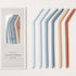 Nightingale Reusable Silicone Straws - Bendy Drinking Straw with Cleaning Brush - Collapsible and Bendable Travel Straw for Kids - Dishwasher Safe...