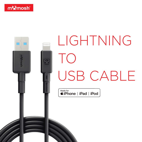 Lightning Mfi Certified Cable 12W Optimal Charging, Durable 50000x 360° Bendable Test 26cm Length, Compatible with iPhone, Ipad and iPod...