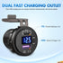Nilight Quick Charge Socket PD Type C and QC 3.0 USB Fast Charge 12V 24V Car Outlet Voltmeter ON OFF Switch Fused Wire Kit Dual USB Charger Socket...