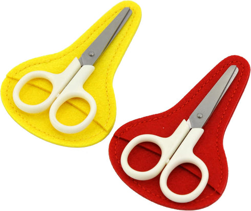 Child Scissors Set, 2 Piece with Colorful Covers, Stainless Steel Blades...