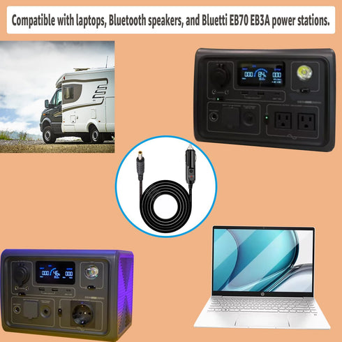 DC7909 7.9 x 5.5mm in Car 1.3 Square Meter Charging Power Cord is Compatible with 12V in Car DVR Cable, Laptop, Bluetooth Speaker, Bluetti EB70 EB...