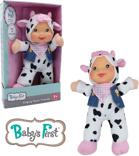 Baby's First Singing Farm Animal Friends, Cow, Sings Old McDonald, Machine Washable, Lifelike Features, for Ages 1+...