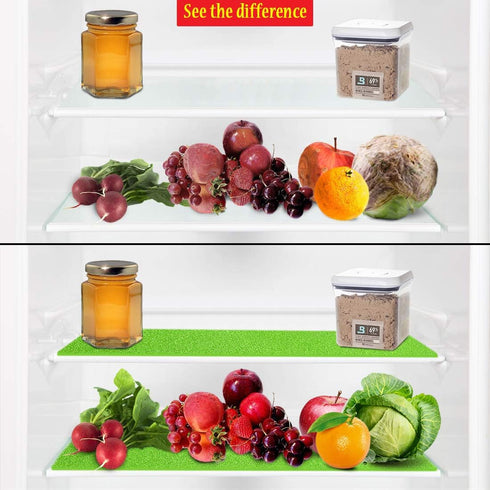 Dualplex Refrigerator Liners Washable | 6 Fridge Drawer Liners Mats | 13"x10.5" Shelf Liner Reusable | Sponge Keeps Produce Fresh Longer | Fruit &...