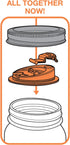 Jarware Drink, Orange Lid for Regular-Mouth Mason Jars...