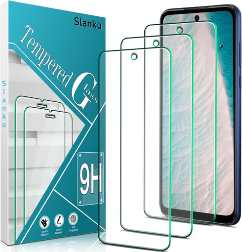 Slanku (3 Pack) Screen Protector for Motorola Moto G Play 2023 Tempered Glass, Premium HD Clarity, 9H Hardness, Bubble Free, Anti Scratch Case Fri...