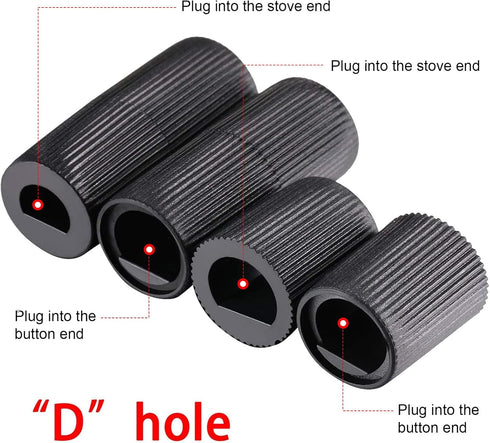 Jetec 4 Pack Control Knobs Replacement with 12 Adapters for Oven/Stove/Range, Please Check Carefully Whether The Dimensions in Figure Match(Black)...
