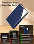 Padike Business Card Holder, Leather Business Card Case Pocket Card Holders for Men or Women, Metal Slim Name Card Holder RFID Blocking Business C...