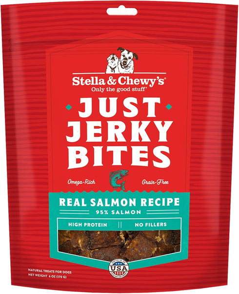 Stella & Chewy's Just Jerky Bites Real Salmon Recipe Dog Treats, 6 oz. Bag...