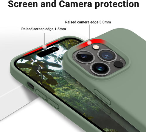 OTOFLY Designed for iPhone 14 Pro Case, Silicone Shockproof Slim Thin Phone Case for iPhone 14 Pro 6.1 inch (Calke Green)...
