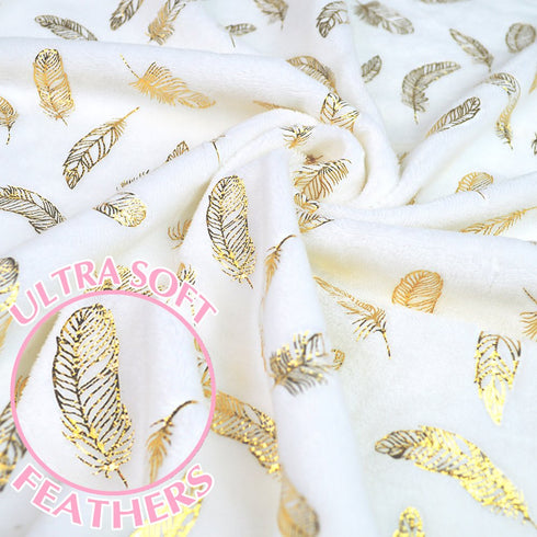 American Baby Company Heavenly Soft Chenille Fitted Contoured Changing Pad Cover, Sparkle Gold Feather on Solid Pink, for Girls...