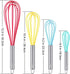 HOTEC 4 Pieces Silcone Whisks Set, Wire Balloon Whisks for cooking Egg Beater, Non-slip Handle Whisk for Non-stick Cookware Perfect for Cooking, S...