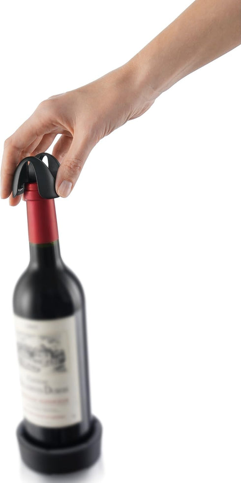 Vacu Vin Foil Cutter - Black - Wine Foil Cutter for Bottles & Foil Remover - 4 Stainless Steel Cutting Wheels - Ergonomic, Compact & Lightweight D...