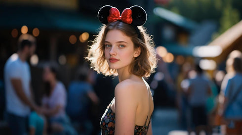 A Miaow 3D Black Mouse Sequin Ears Headband MM Glitter Butterfly Hair Clasp Park Supply Adults Women Photo Accessory...