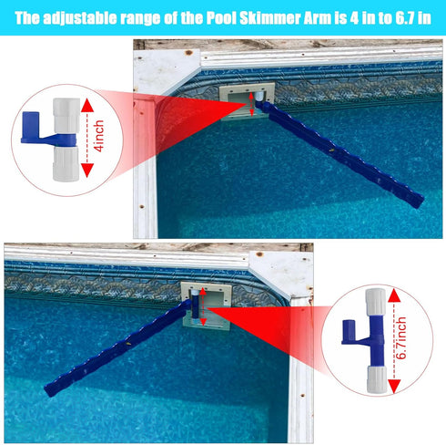 Pool Skimmer Arm, Skimmer Guard, Pool Skimmer, Pool Debris Skimmer Catcher, Hands Free Pool Skim-It Fits Most Skimmer Systems on In-ground Pools O...