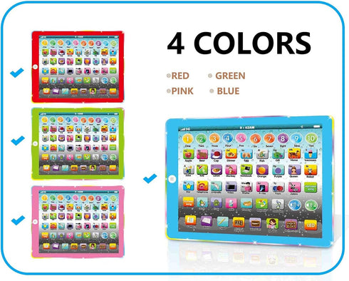 Kids Tablet Learning Pad Toddler Tablet with ABC Word Song Music Number Electronic Interactive Toy for Educational Preschool Boys & Girls 3 4 5 Ye...