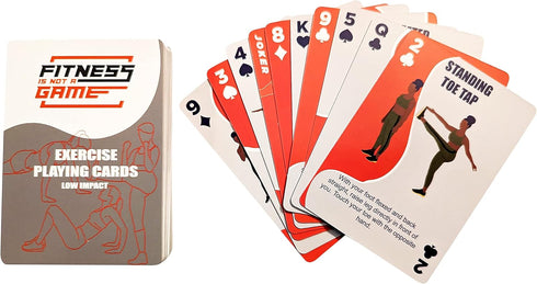Low-Impact Exercise Playing Cards | 52-Card Deck | Bodyweight | All Fitness Levels | Strength Training and Cardio | at-Home Workout | Family Game ...