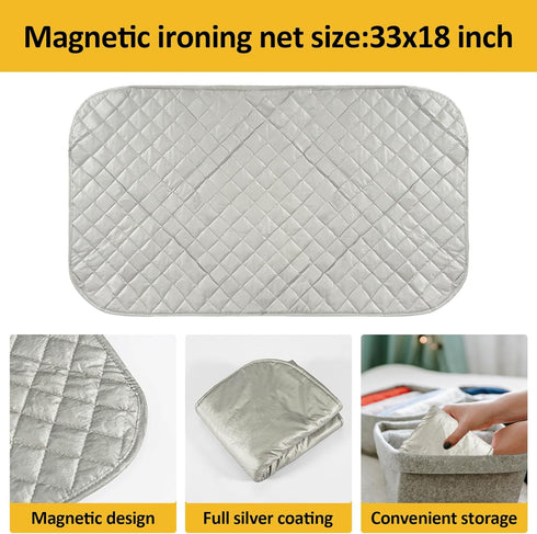 Sukh 1Pcs Magnetic Ironing Mat Blanket - Foldable Ironing Mat Portable Ironing Board for Ironing Clothes Heat Resistant Mat Portable Double Sided ...