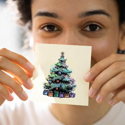 CRASPIRE Merry Christmas Tree Clear Rubber Stamps Xmas Snowflake Star Gift Reusable Vintage Transparent Silicone Seal Stamps for Winter Holiday DI...