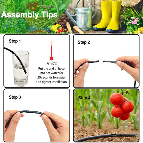 Drip Irrigation Parts, 1/4 Drip Irrigation Fittings Drip Irrigation Kit - Drip Line Connectors 1/4 Barbed Connector Drip Irrigation Connectors Dri...