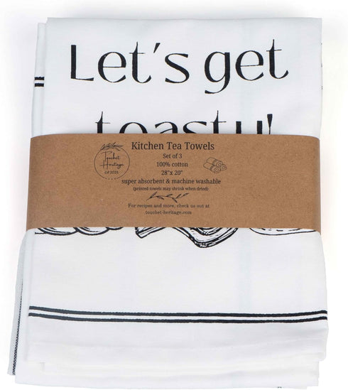 Kitchen Tea Towels for Baking Sourdough| Flour Sack Towels| Cotton Decorative Kitchen Towels| Flour Sack Dish Towels for Kitchen|100% Cotton Black...