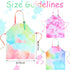 3 Pieces Tie Dye Art Apron For Kids Adjustable Painting Apron Kids Cooking Aprons cute Artist Tie Dye Apron With Pocket For Child Home Kindergarte...