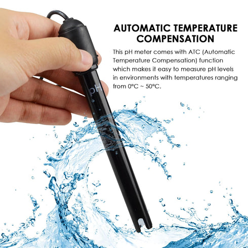 0-14 pH Electrode Probe, pH Meter with Replacement BNC Connector and 300cm Cable Sensor for ph Monitor Controller Tester Meter Kit Set for Aquariu...