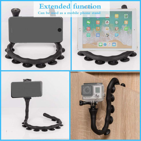 Cute Worm Cell Phone Holder, 360 Degree Rotating Bendable Flexible Phone Mount with Suction Cup Creative Phone Bracket for iPhone, Samsung, LG, Ne...