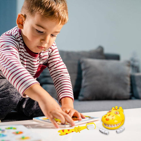 Yellow Demonstration Teeth Model, Giraffe Brushing Teaching Teeth Model, Hygienic Habit Cultivation Role Play Game, Early Development and Activity...