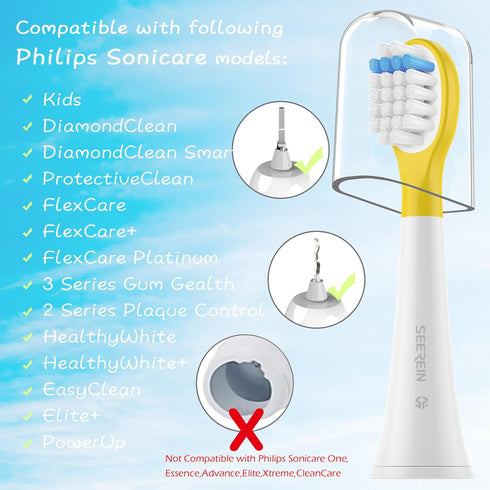 Kids Toothbrush Replacement Head Compatible with Philips Sonicare Kids Replacement Heads, Fit Philips Sonicare Toothbrushes for Children Boy Gril ...