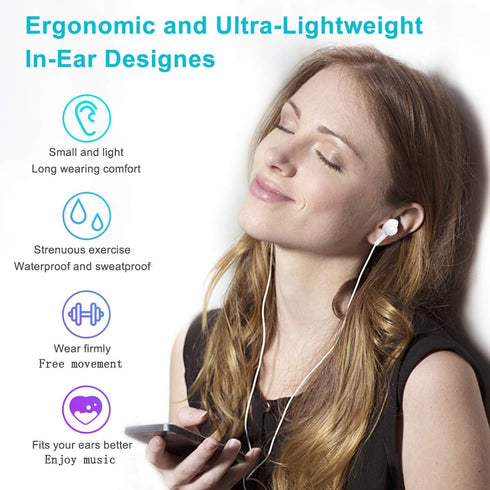 Wired Earbuds Pack of 4, in-Ear Wired Earphones with Microphone Volume Control, Powerful Heavy Bass, High Definition, Headphones Compatible with A...