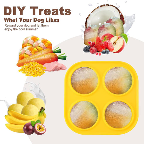 Dog Chew Toys, Treat Dispensing Dog Toys for Refillable Homemade Freezable Food to Keep Them Busy, Durable Puzzle Toys to Reduce Anxiety, Interact...