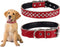 Rhinestones Pet Dog Collars Adjustable Sparkly Crystal Studded Genuine Leather Pet Collar for Small and Medium Dog 1" Wide...