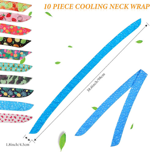10 Pieces Ice Cooling Scarf Cool Scarf Neck Wrap Bandana Ice Scarf Cooling Scarf Wrap Cooling Neck Scarf Ice Scarf Neck Wrap Summer Neck Wrap Band...