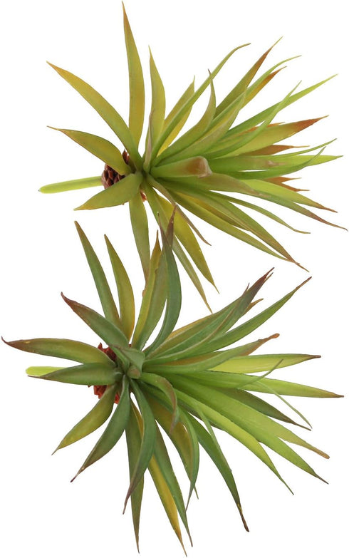 LJY 2 Pieces Realistic Artificial Faux Succulent Yucca Vera Greenhouse Small Plants Unpotted for Home Garden Decoration (Autumn Green)...