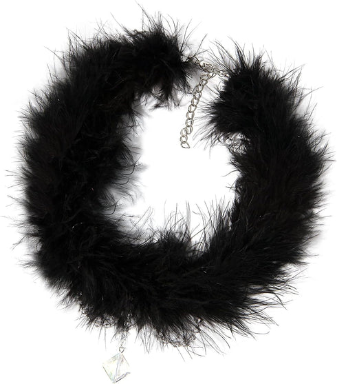 Gothic Natural Feather Collar Necklace,Handmade Plush Choke,Halloween Party Costume Accessories Neck Jewelry for Women and Girls...