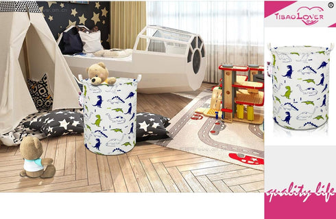 Dinosaur Laundry Basket Baby Laundry Hamper Cute Kids Hamper Toy Storage Bin Handles for Boys and Girls Dinosaur Room Decor (Polychrome Dinosaurs)...