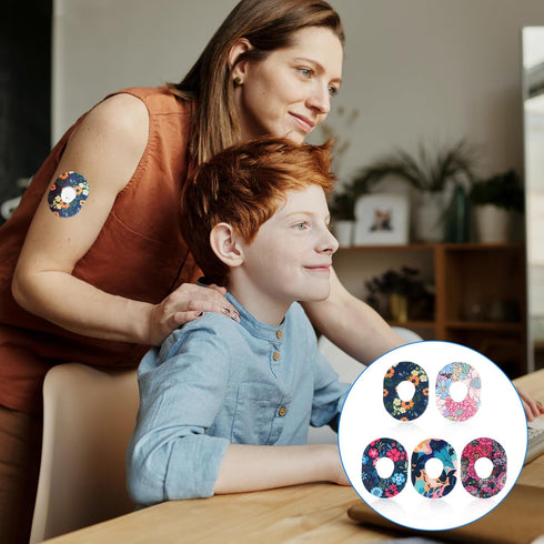 25pcs Sensor Covers for Dexcom G7, Waterproof Blood Sugar Monitor Patch Flower Pattern Adhesive Patches Sensor Sticker Accessories Compatible with...