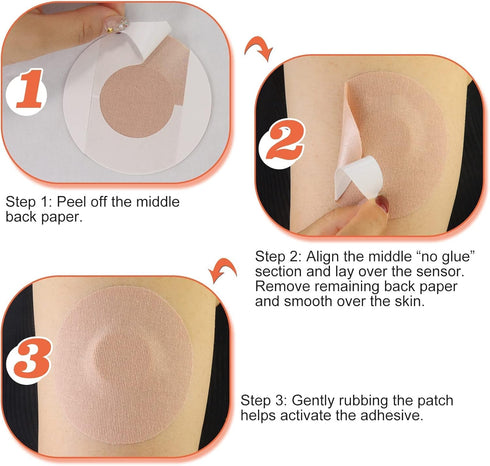 HONYOU 25Pack Libre Sensor Covers Waterproof Latex-Free Freestyle Lingo Overpatches for Libre 1/2/3 Plus CGM Precut Flexible Tape with No Glue On ...