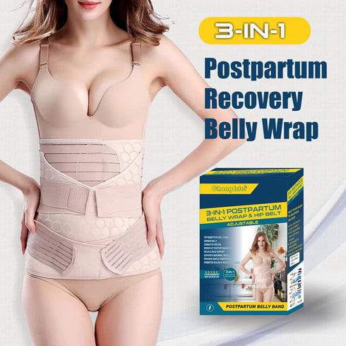 ChongErfei 3 in 1 Postpartum Support Recovery Belly Wrap Waist/Pelvis Belt Body Shaper Postnatal Shapewear,XL Beige...