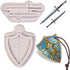Dragon Silicone Fondant Molds, (3 PACK) Swords Shield Battle Fondant Mold for Thrones Cake, Dragon Cake Decorating Cupcakes, Chocolate, Sugarcraft...