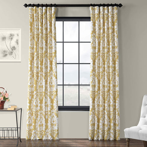 HPD Half Price Drapes Luxury Damask Printed Curtains 108 Inches Long Luxury Damask Cotton Curtains (1 Panel) Room Darkening Window Curtains for Be...