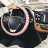 Frienda 10 Pcs Flowers Vintage Groovy Car Accessories Set Floral Steering Wheel Cover Flowers Car Air Vent Clips Center Console Armrest Cushion Ca...