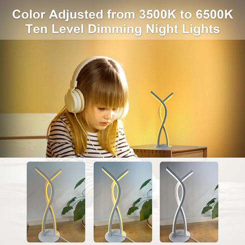 Daymeet Table Lamp for Bedroom, Bedside Lamps for Nightstand Dimmable, 3 Color Temperatures Night Stand Light with Remote and APP Control Desk Lam...