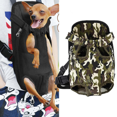 Pet Carrier Backpack, Adjustable Pet Cat Dog Carrier Backpack Travel Bag, Legs Out,Dog Carrier for Hiking Camping Travel, Sling Bag for Small Medi...