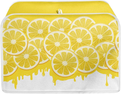 Toaster Cover 4 Slice, Yellow Lemon Washable Bread Maker Cover Toaster Protector, Dustproof Kitchen Appliance Accessories, Women Gift...