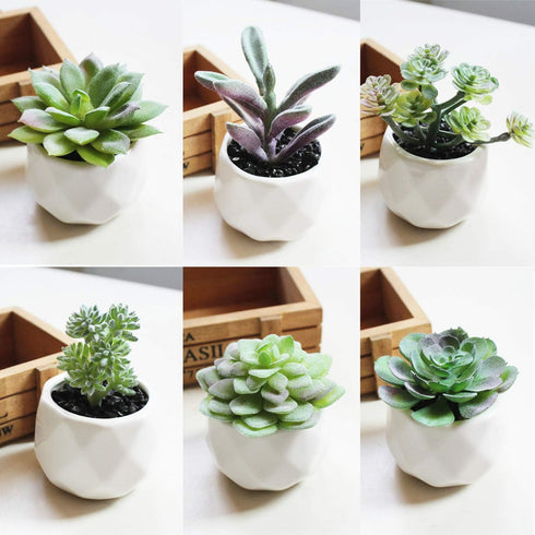 Augshy Artificial Succulents, 16 Pack Fake Succulents Plants Artificial Small Fake Plants Faux Succulents Unpotted for Lotus Landscape Decorative ...