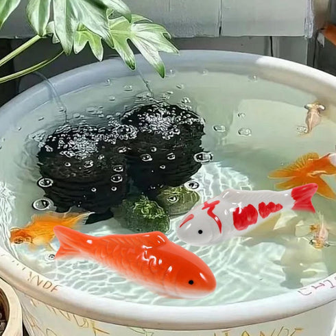 2Pack Ceramic Floating Fish, Aquarium Goldfish Koi Fish Floatable Fish, Realistic Fish, Fish Tank Decor, for Garden, Pond...