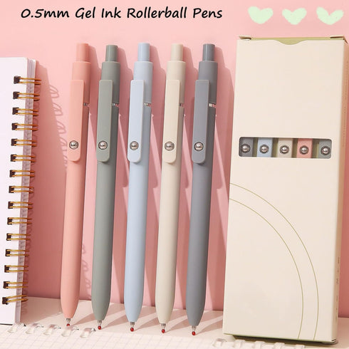 10 Pcs Gel Pens,Retractable Quick Dry Gel Ink Pen, Fine Point 0.5mm Black Ink Rolling Ball Gel Pens,Cute Gel Pens Aesthetic Pens, for Home School ...